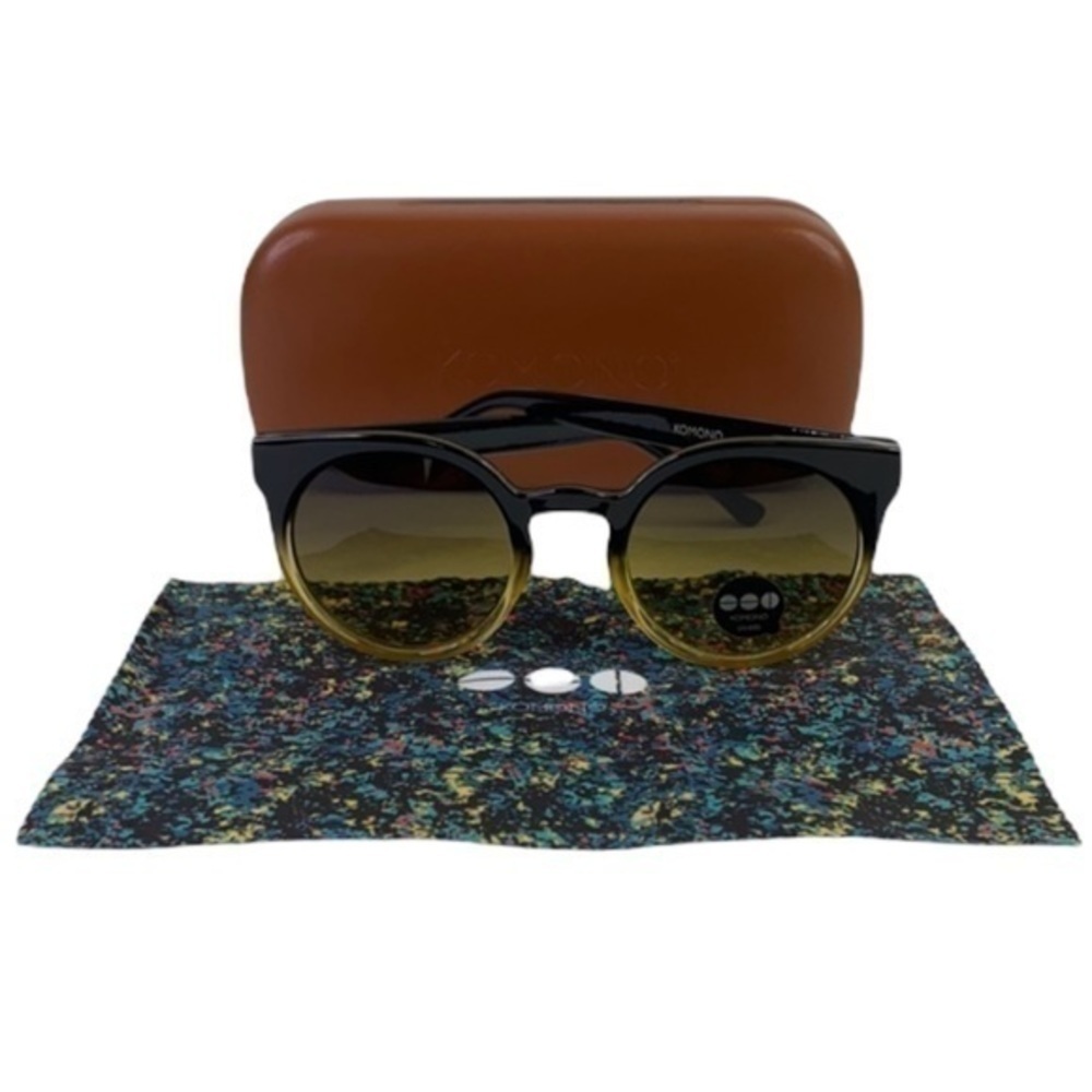 Komono Sunglasses 🕶 Lulu Black Yellow NEW Cat Eye - Picture 16 of 16